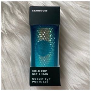 NEW Starbucks Gradient Blue Studded Bling Ombre Tumbler Keychain Ornament Cup